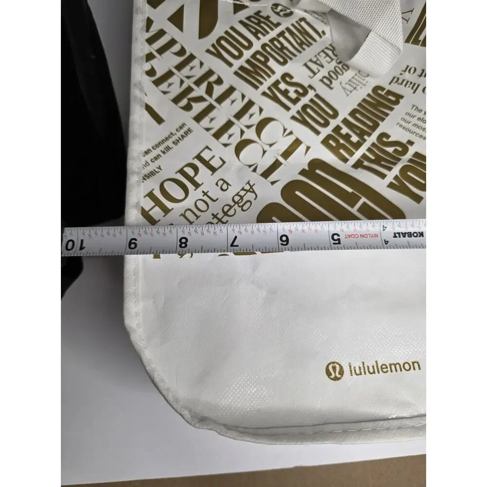 2 Lululemon Reusable Shopping Tote Lunch Bag 12